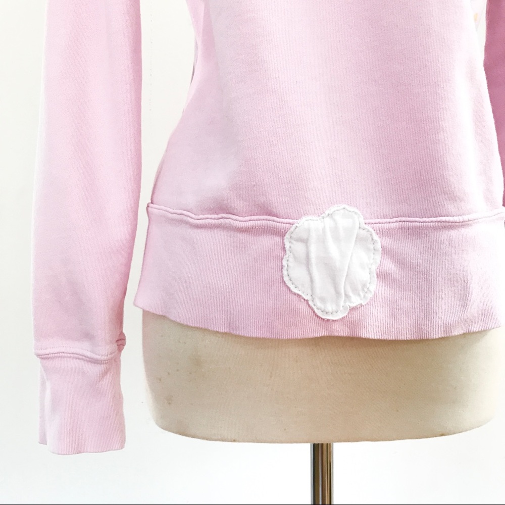Harajuku Lovers Tick Tock Bunny Zip Hoodie Sweater in Pink w/ Japanese Graphics